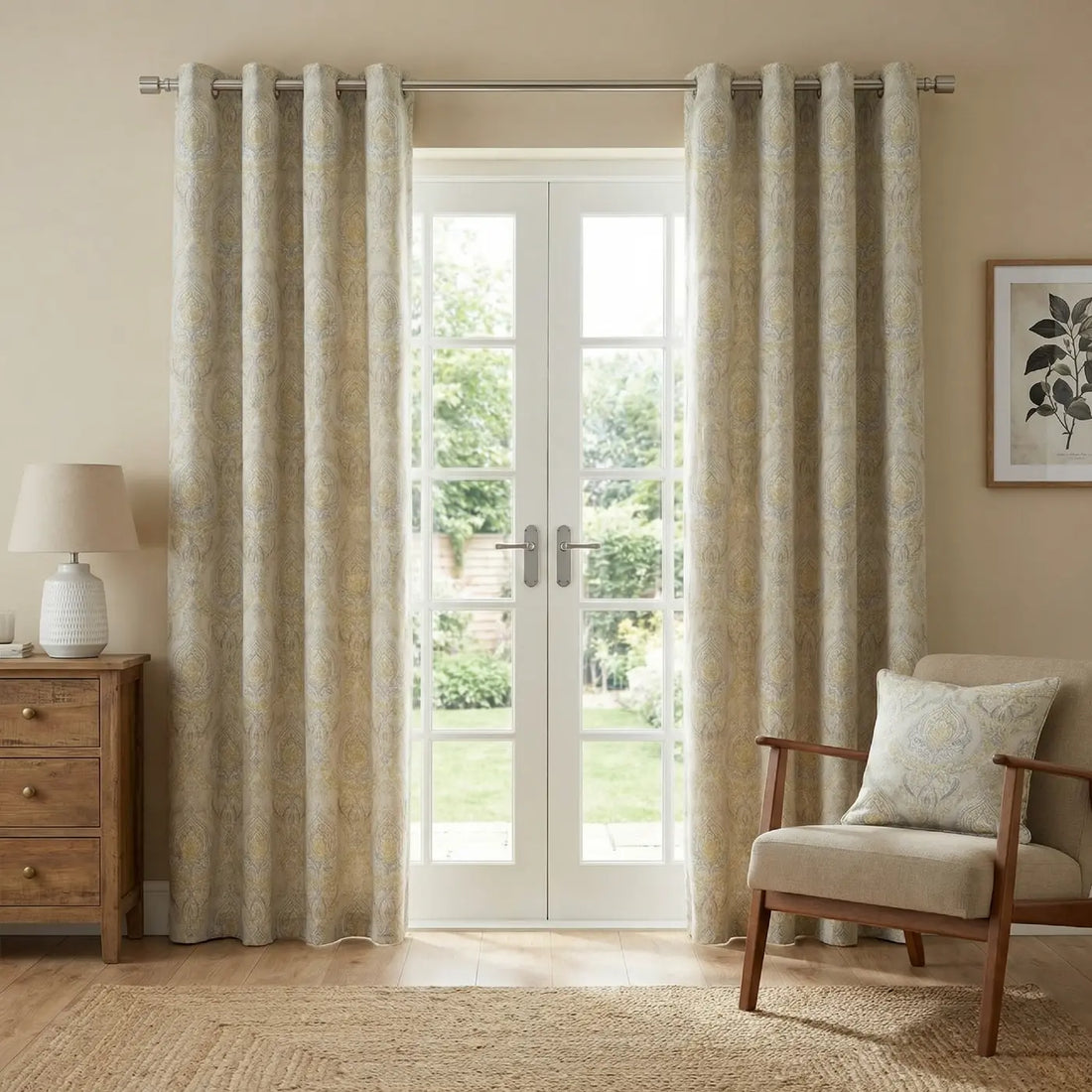 Victoria Ochre Blackout Dimout Eyelet Curtains
