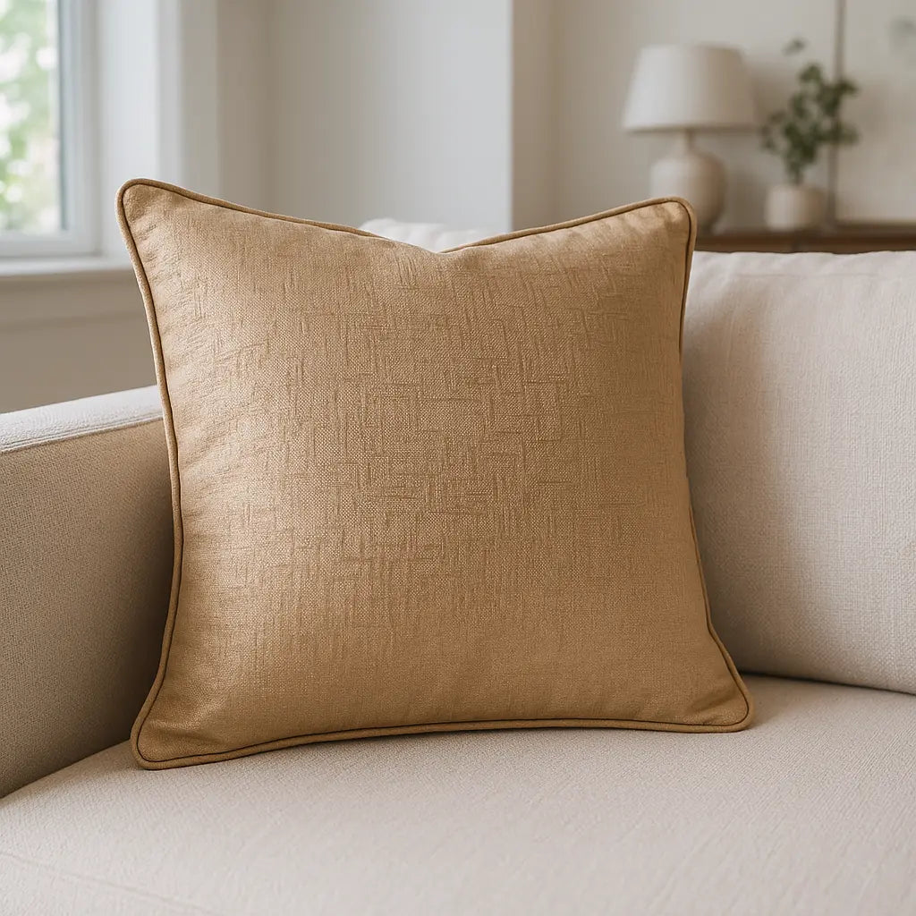 Vogue Embossed Latte Cushion Cover 43cm x 43cm