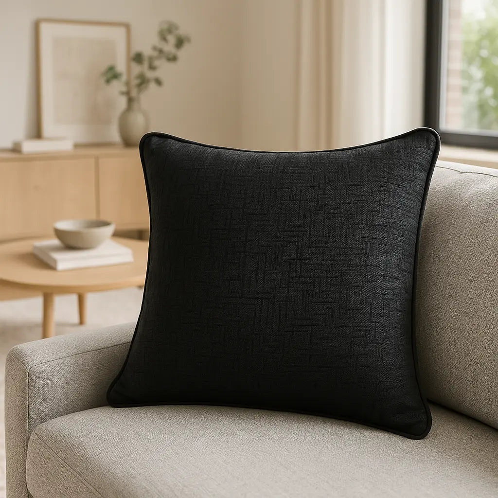 Vogue Embossed Black Cushion Cover 43cm x 43cm