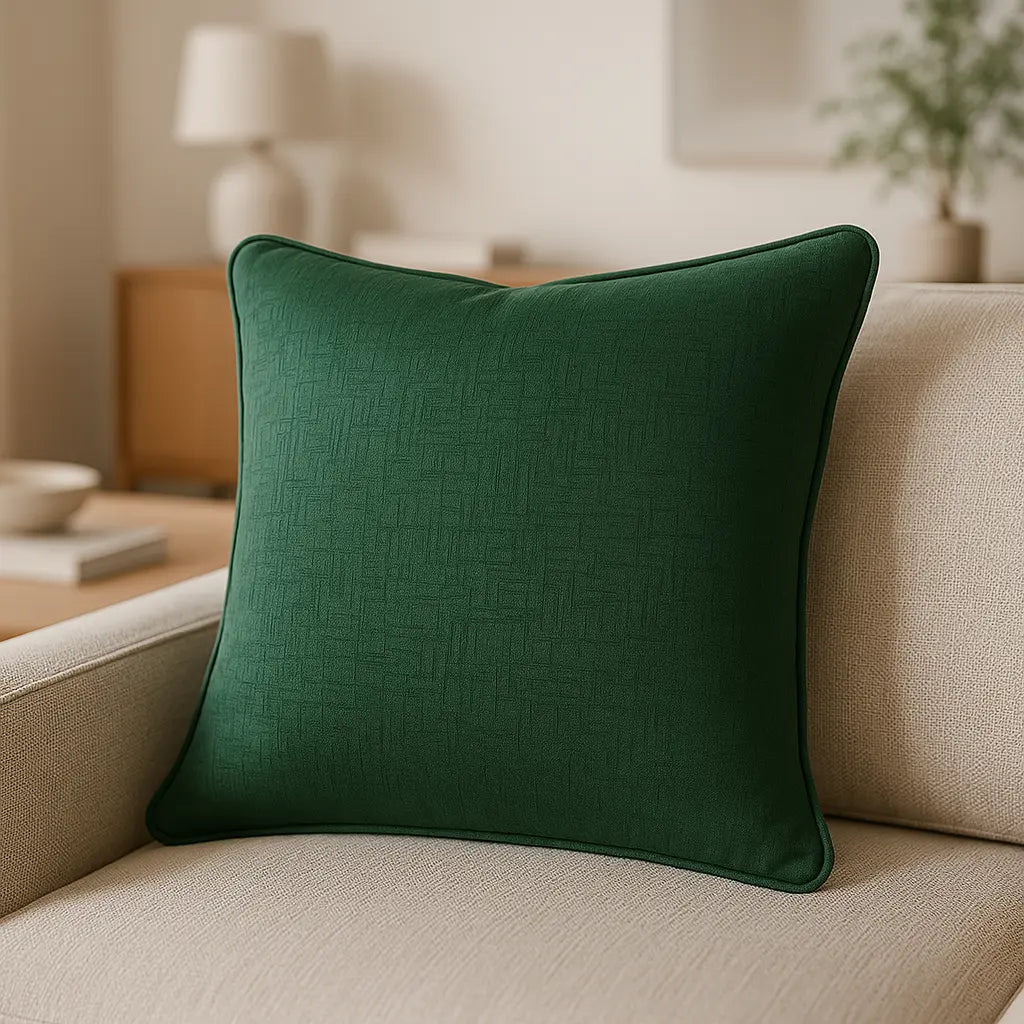 Vogue Embossed Green Cushion Cover 43cm x 43cm