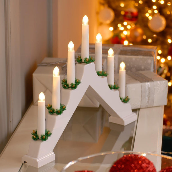 White Christmas Candle Bridge - Ideal