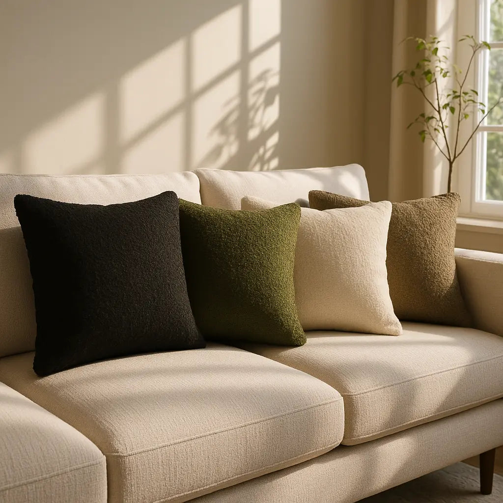 Wiltshire Boucle Cushion Cover and Filled Cushion 18" x 18" (45cm x 45cm) by Sundour 2