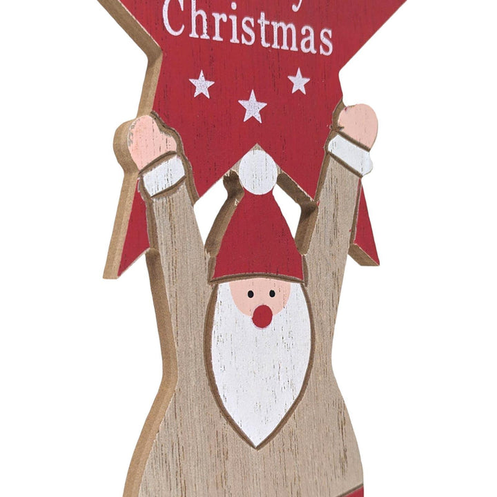 Wooden Merry Christmas Santa - Ideal