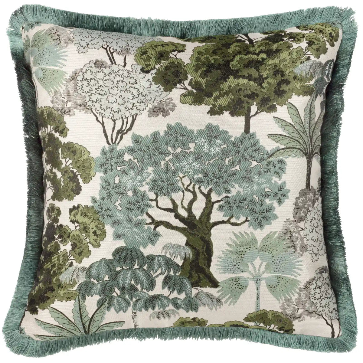 Woodlands Tapestry Velvet Green Cushion Cover 55cm x 55cm - additional product view 1