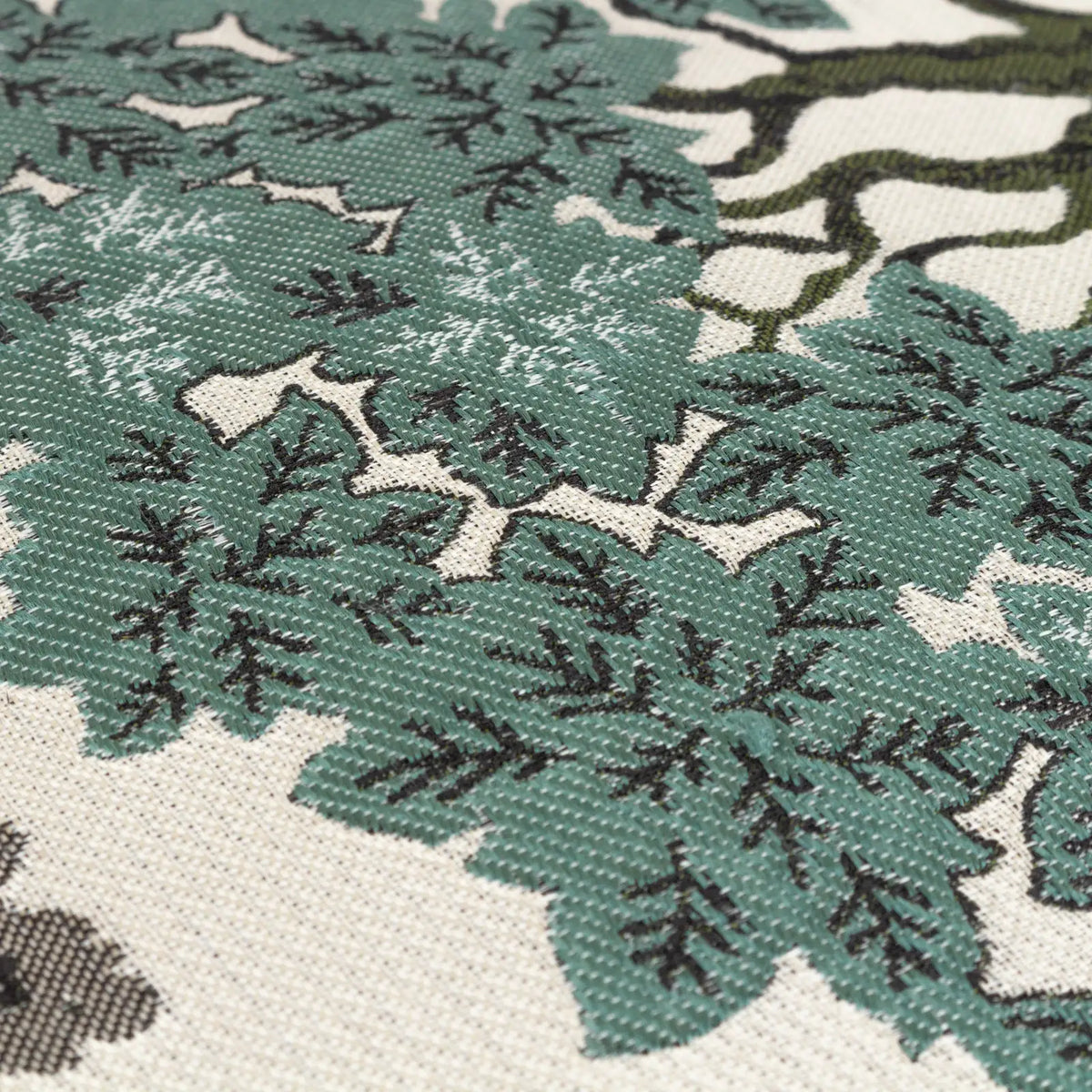 Woodlands Tapestry Velvet Green Cushion Cover 55cm x 55cm - additional product view 4