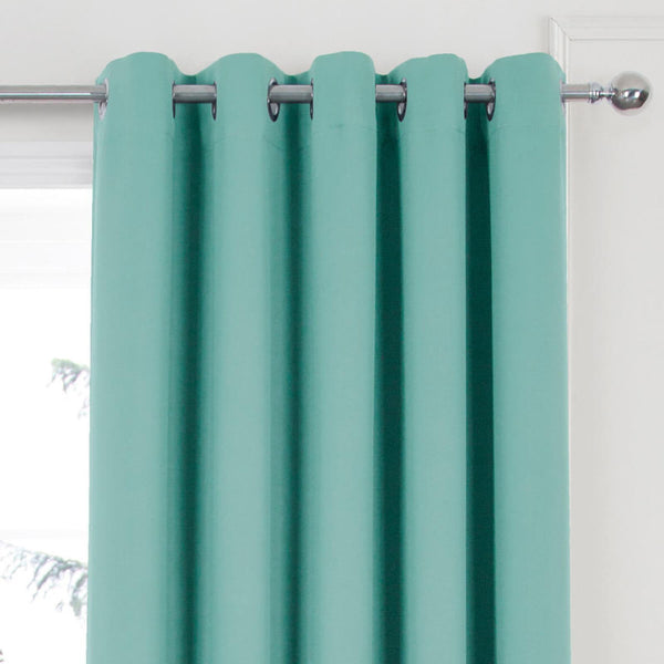 Woven Blackout Eyelet Curtains Teal - Ideal