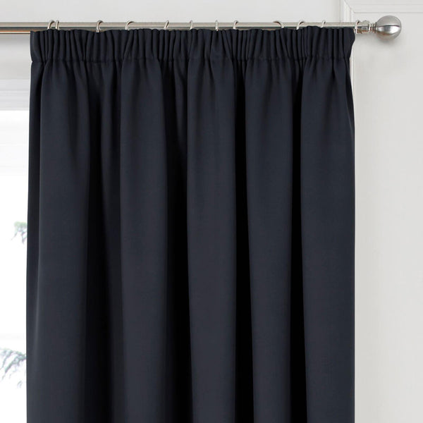 Woven Blackout Tape Top Curtains Black - Ideal