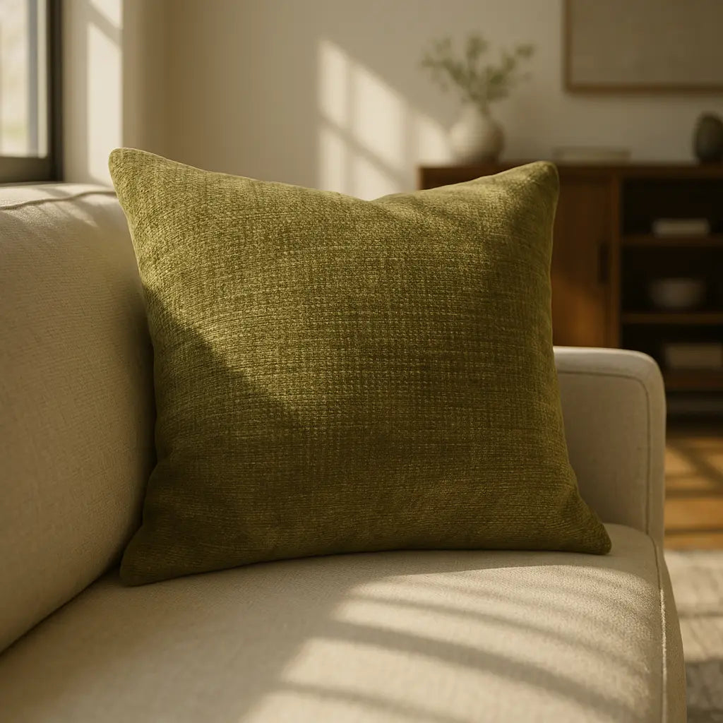 York Chenille Cushion Cover and Filled Cushion 18" x 18" (45cm x 45cm) - Sage