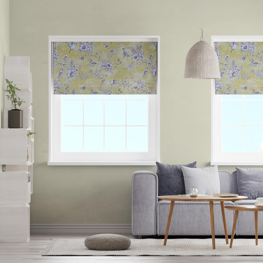 Finch Toile Buttercup Made To Measure Roman Blind -  - Ideal Textiles