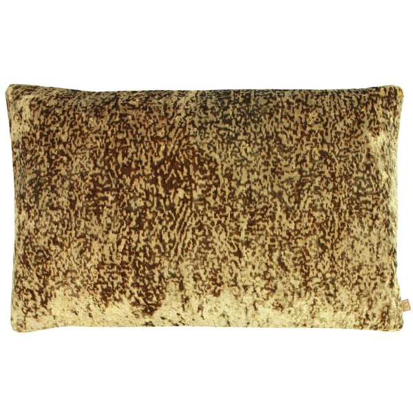 Lynx Gold Velvet Animal Print Filled Cushions - Polyester Pad - Ideal Textiles