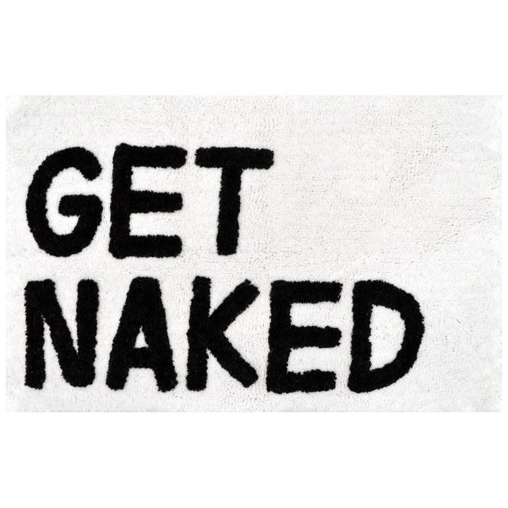 Get Naked Slogan Tufted Bath Mat -  - Ideal Textiles