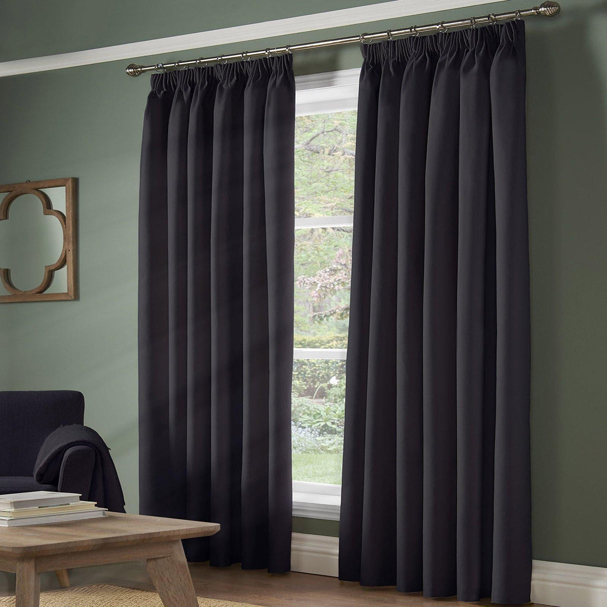 Essential 95% Blackout Tape Top Curtains Charcoal Tape Top Curtains Alan Symonds 46'' x 54''