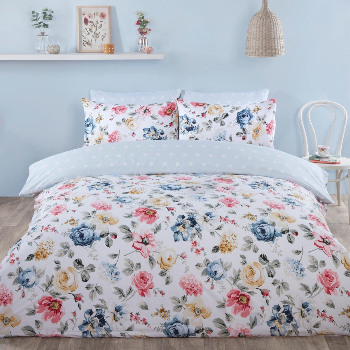 Emilia Floral Reversible Multicolour Duvet Cover Set Duvet Cover Rapport Single
