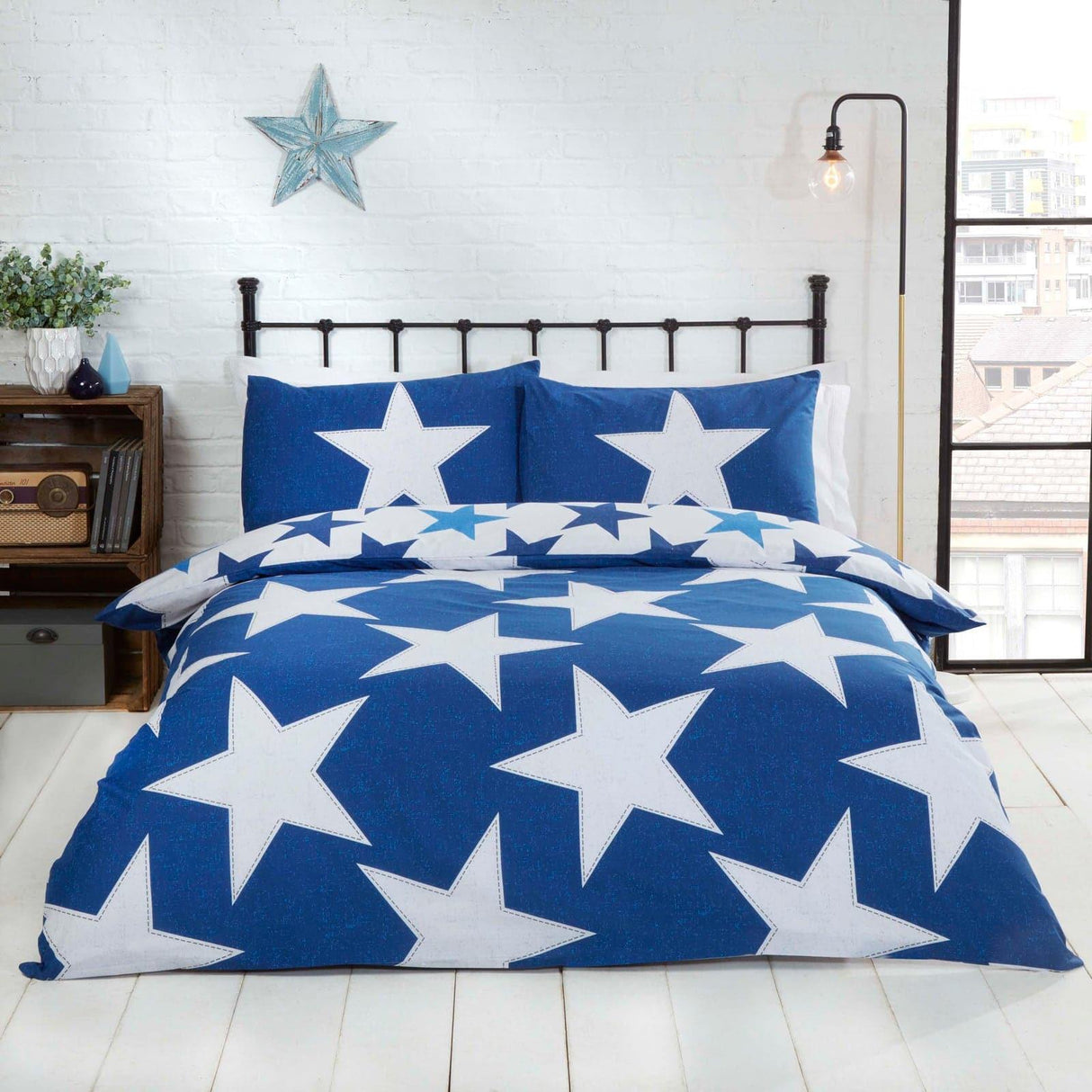 All Stars Reversible Navy Duvet Cover Set Duvet Cover Rapport Single