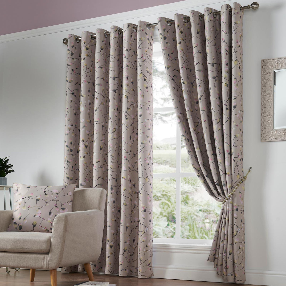 Blossom Bud Thermal Eyelet Curtains Eyelet Curtains Alan Symonds 66'' x 54''