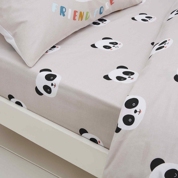 Born to be a Panda's Friend Organic Cotton Fitted Sheet - Single - Ideal Textiles