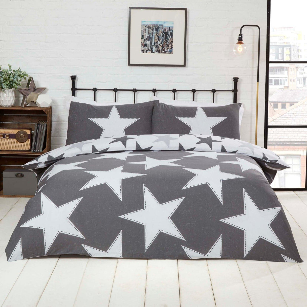 All Stars Reversible Grey Duvet Cover Set Duvet Cover Rapport Single