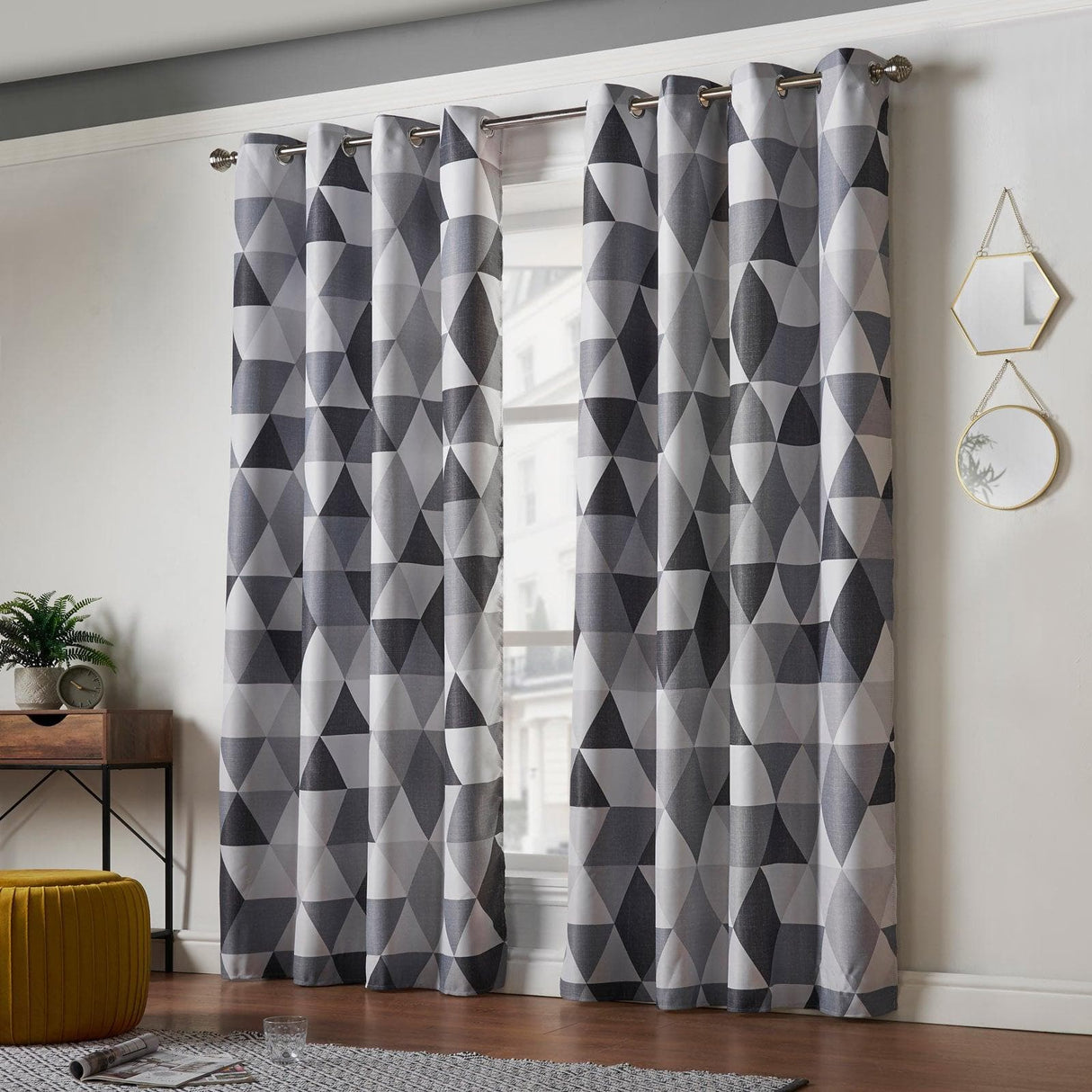 Malmo Blockout Eyelet Curtains Charcoal Eyelet Curtains Alan Symonds 66'' x 54''