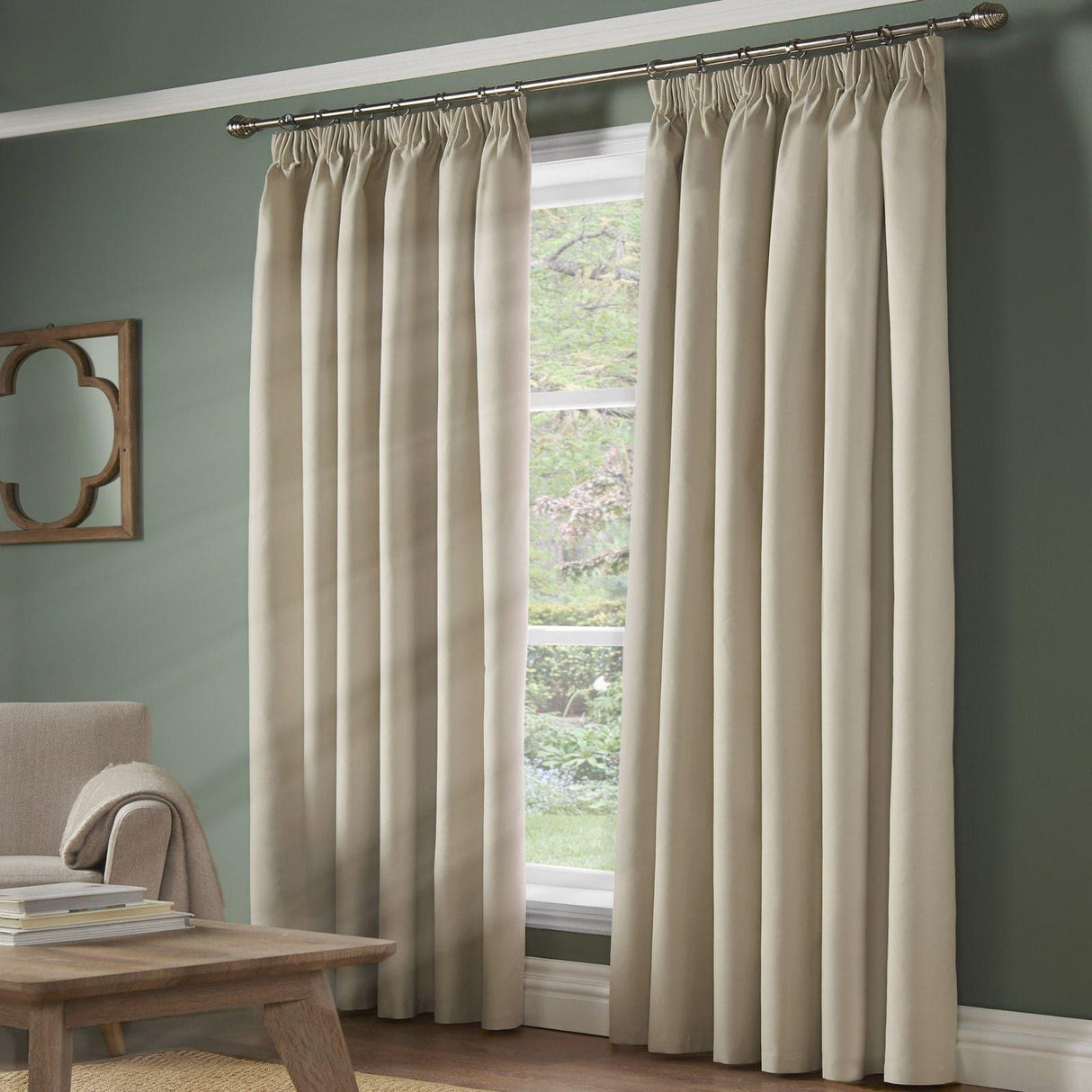 Essential 95% Blackout Tape Top Curtains Cream Tape Top Curtains Alan Symonds 46'' x 54''