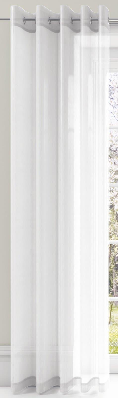 Plain Eyelet Voile Curtain Panels White -  - Ideal Textiles