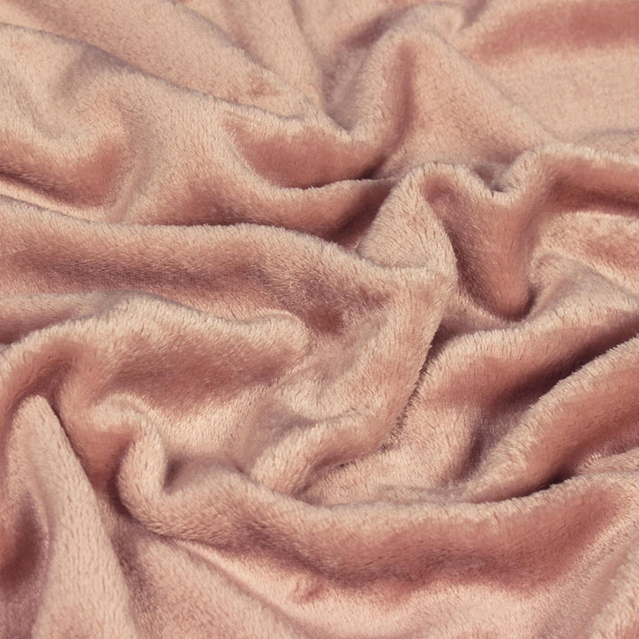Harlow Plain Blush Pink Fleece Throw 140cm x 180cm -  - Ideal Textiles