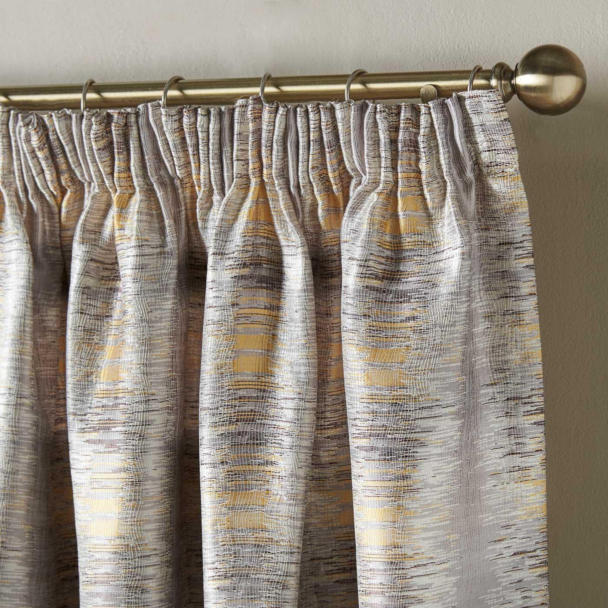 Reflections Jacquard Lined Tape Top Curtains Ochre Tape Top Curtains Alan Symonds