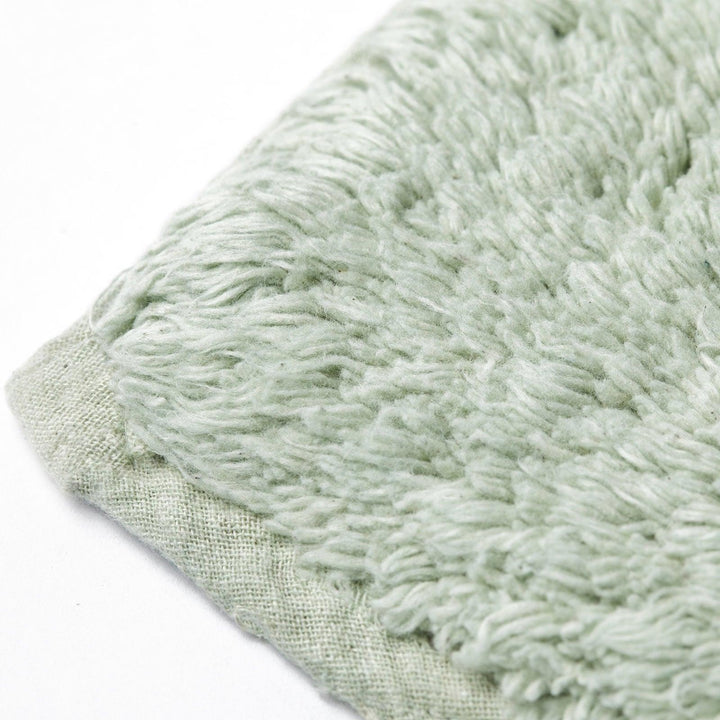 Waves Cotton Jacquard Bath & Pedestal Mat Set Sage -  - Ideal Textiles