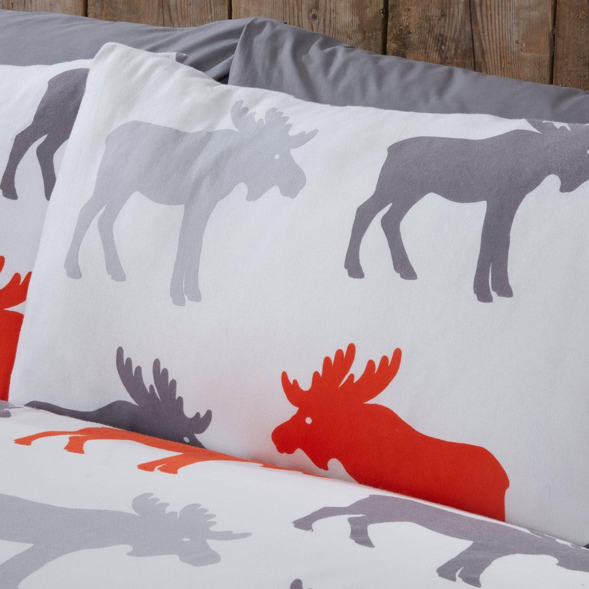 Moose 100% Brushed Cotton Flannelette Ochre Duvet Cover Set Duvet Cover Rapport