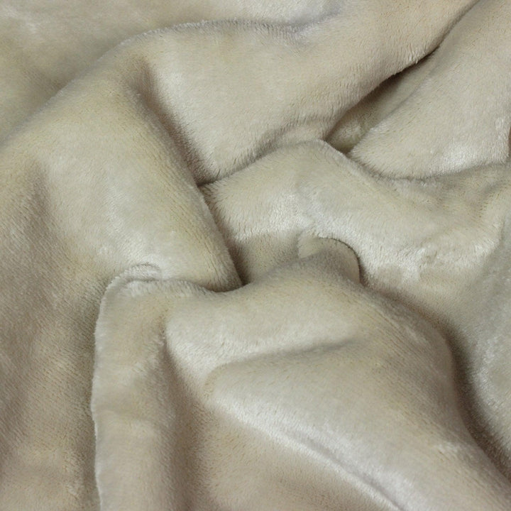 Luxe Sherpa Velvet Fleece Throw Natural -  - Ideal Textiles