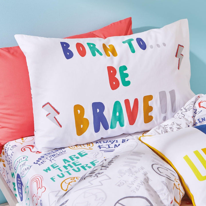 Born to Be Brave 100% Organic Cotton Duvet Cover Set -  - Ideal Textiles