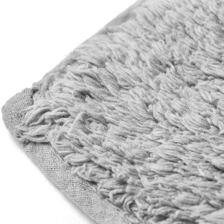 Waves Cotton Jacquard Bath & Pedestal Mat Set Silver -  - Ideal Textiles