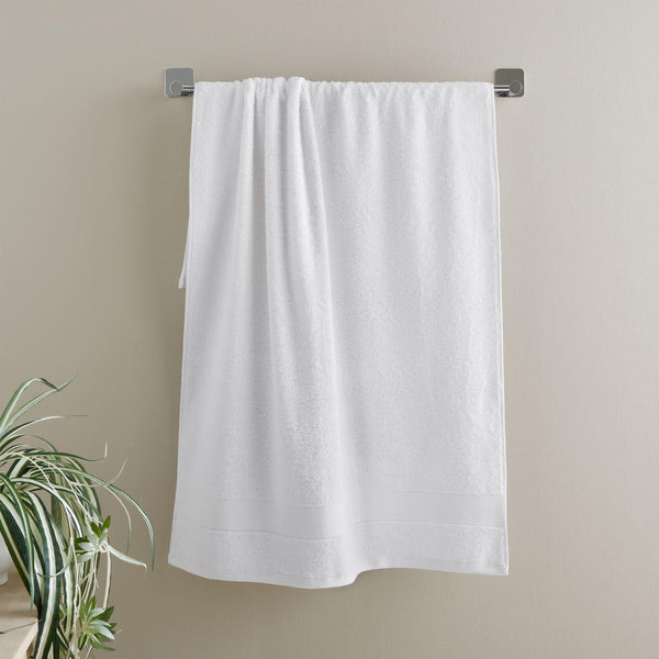 Anti-Bacterial 100% Cotton White Bathroom Towels - Hand Towel - Ideal Textiles