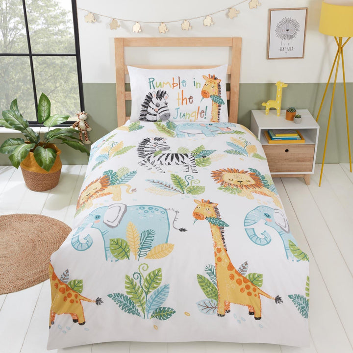 Rumble in the Jungle Reversible Green Duvet Cover Set -  - Ideal Textiles