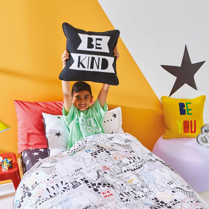 Born to Be Kind / You Rock Reversible Filled Cushion -  - Ideal Textiles
