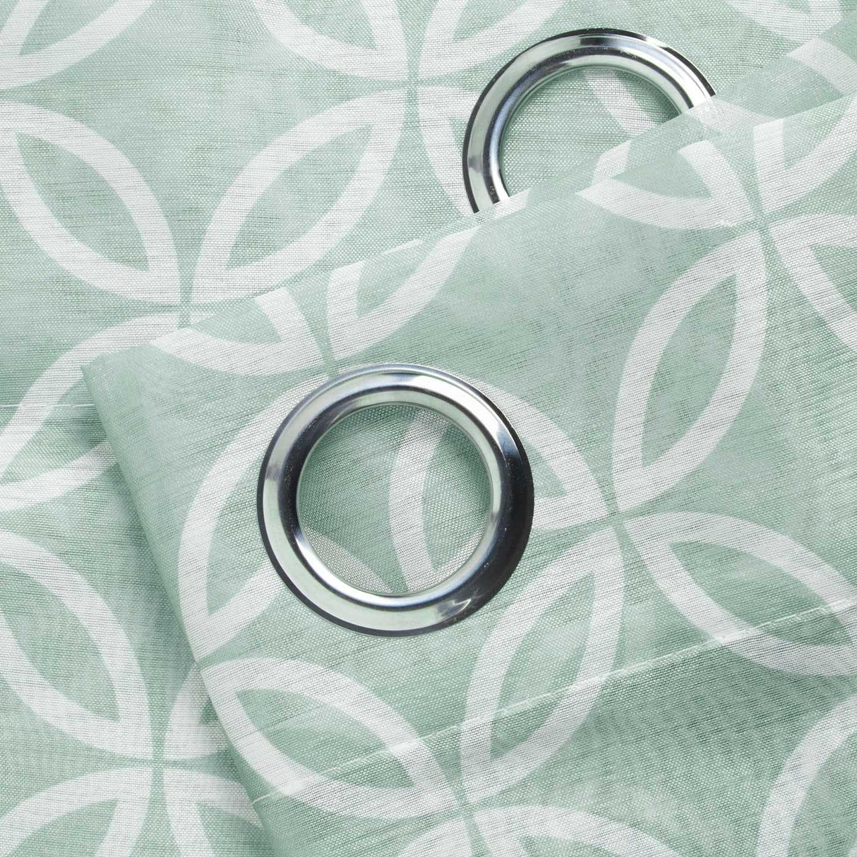 Harper Geometric Eyelet Voile Curtains Pair Sage Voile Curtain Alan Symonds