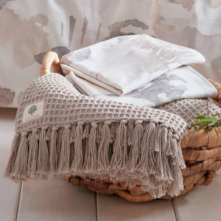 Edale Watercolour 100% Cotton Linen Duvet Cover Set - Ideal