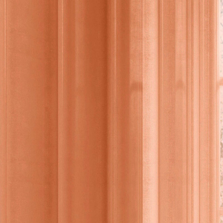 Plain Eyelet Voile Curtain Panels Orange -  - Ideal Textiles