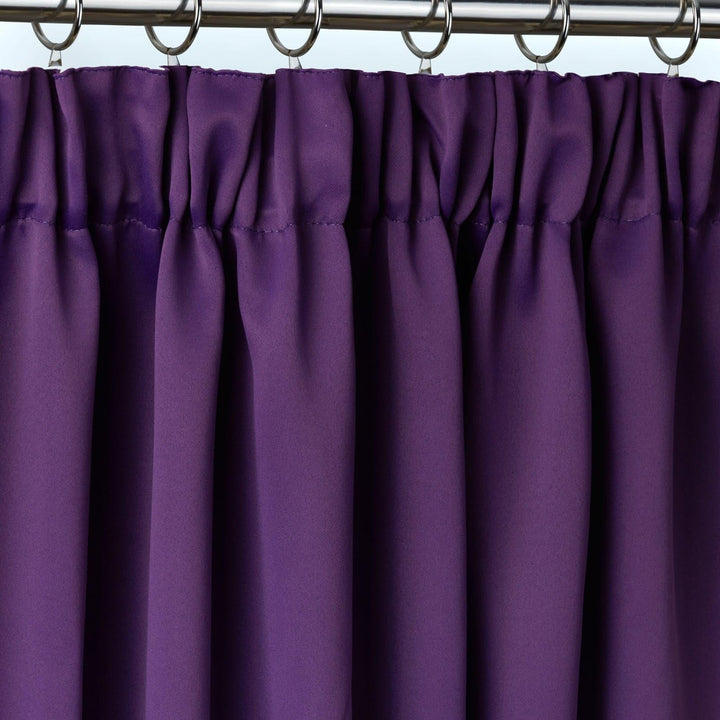 Cali Plain Thermal Blackout Tape Top Curtains Amethyst -  - Ideal Textiles