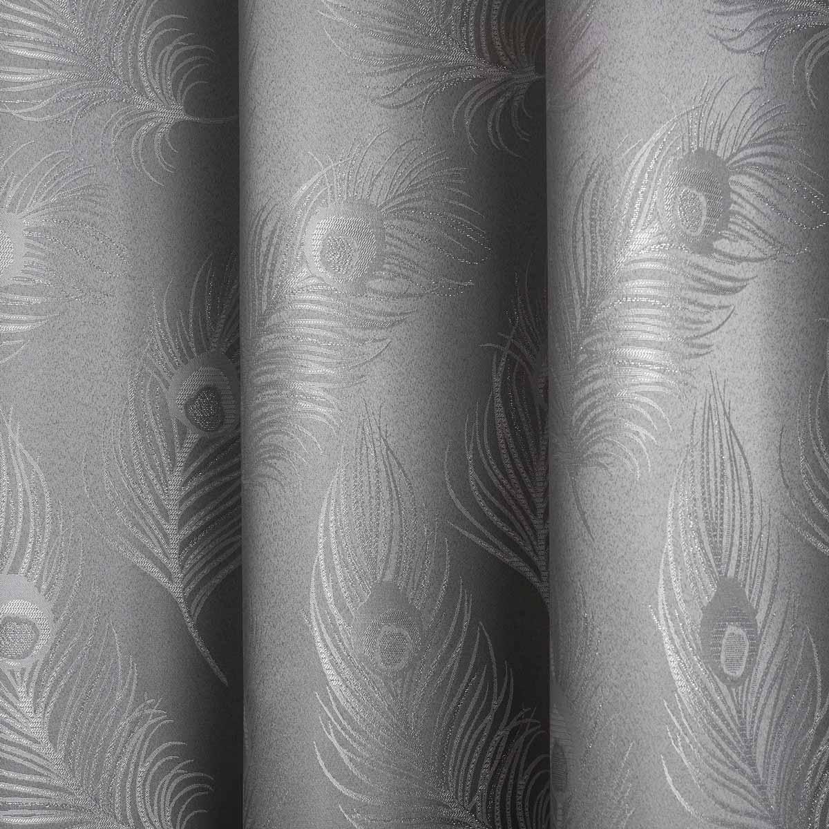 Feather Metallic Eyelet Curtains Silver Eyelet Curtains Curtina