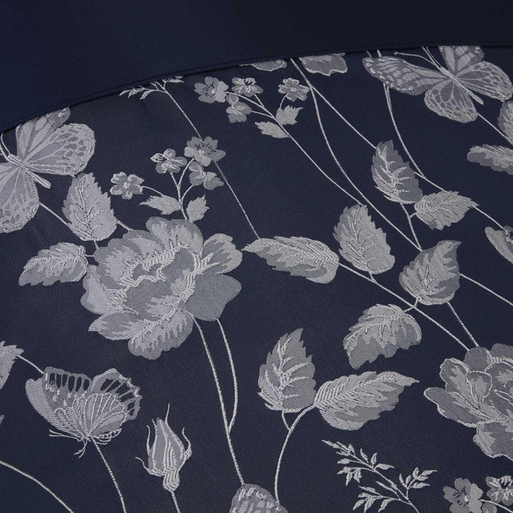 Butterfly Meadow Jacquard Sateen Navy Duvet Cover Set -  - Ideal Textiles