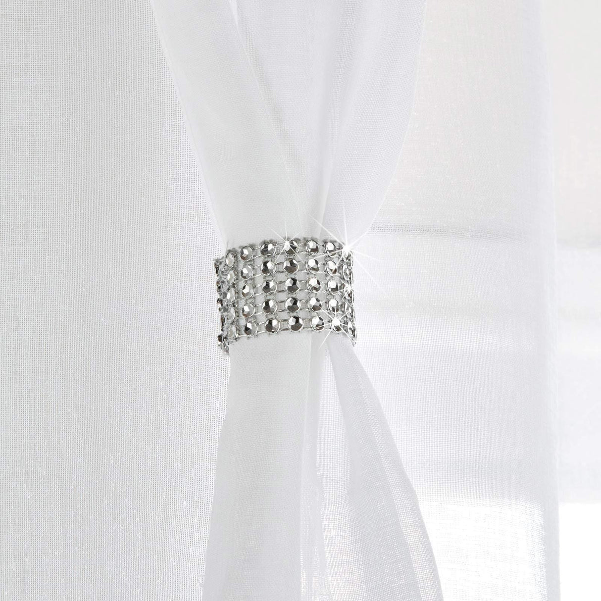 Diana Diamante Eyelet Voile Curtain Panels White Voile Curtain Alan Symonds