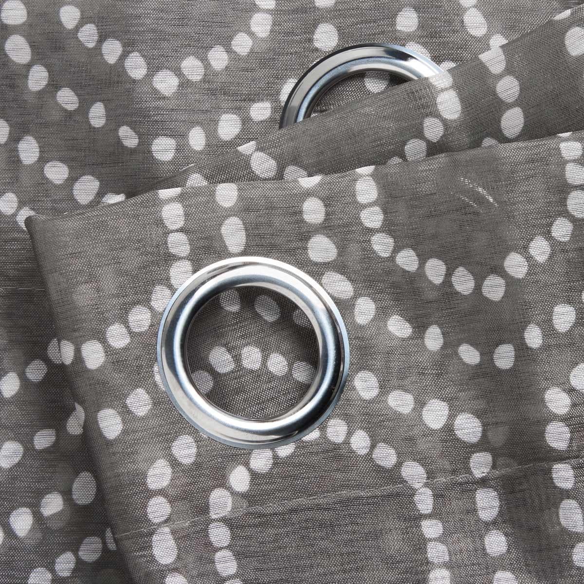 Helena Geometric Eyelet Voile Curtains Pair Grey Voile Curtain Alan Symonds