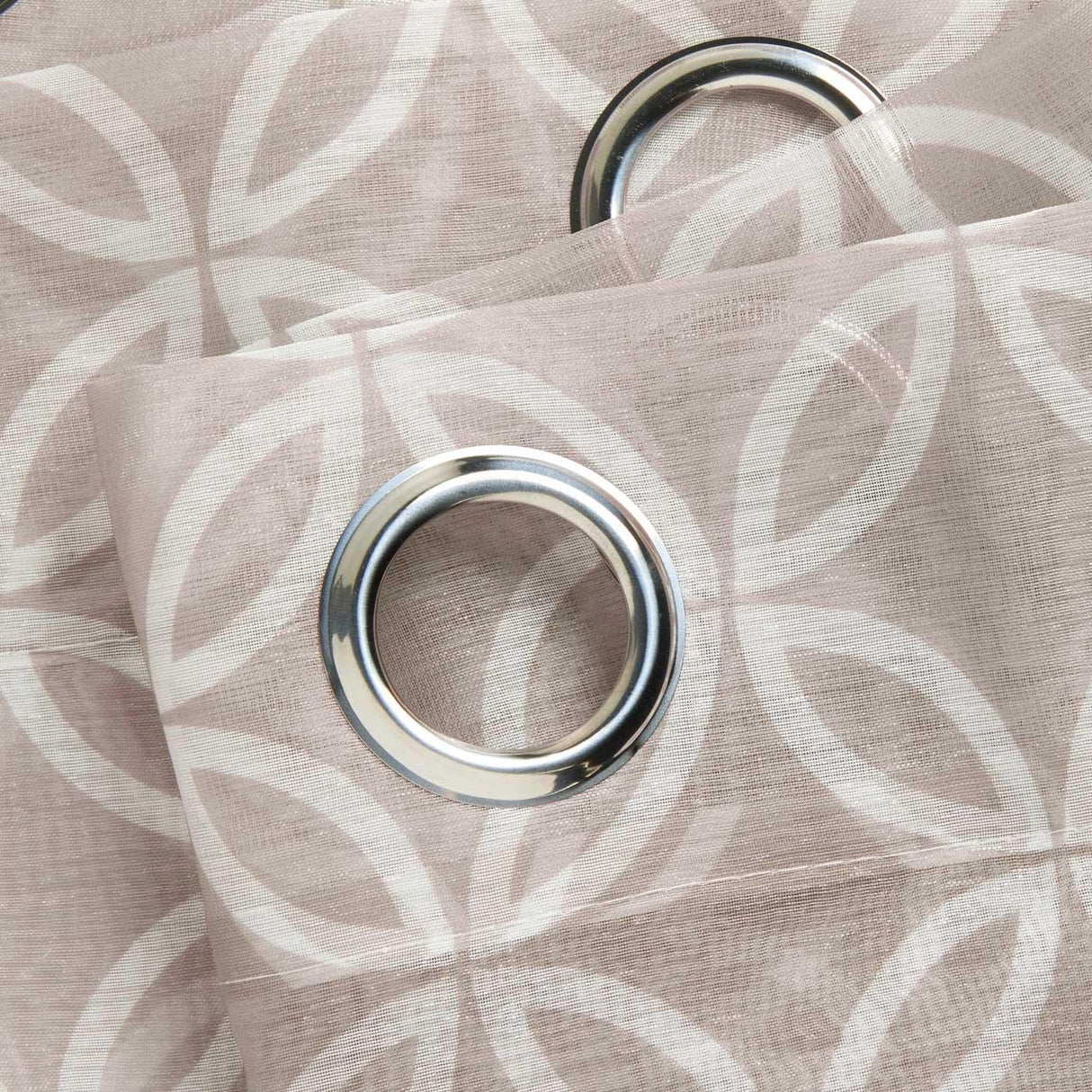 Harper Geometric Eyelet Voile Curtains Pair Latte Voile Curtain Alan Symonds