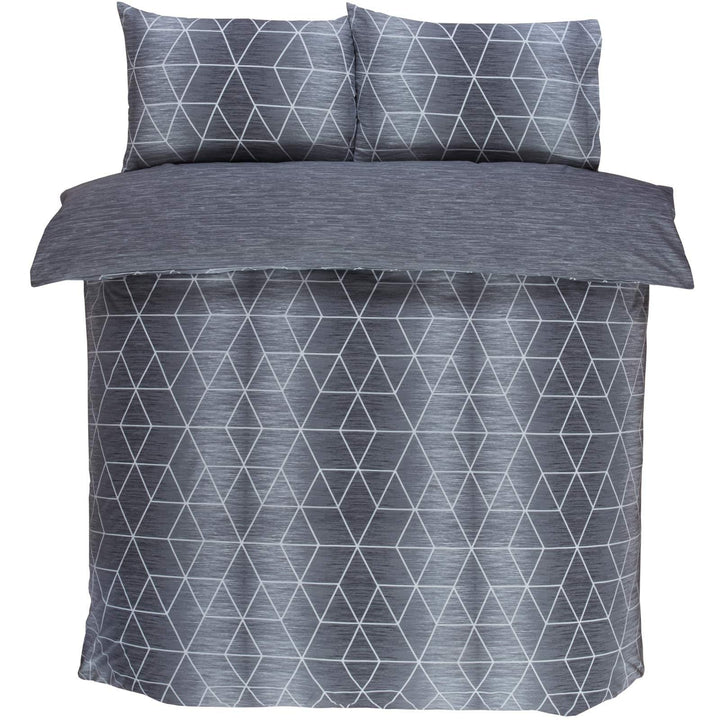 Calvin Geometric  Ombre Grey Duvet Cover Set -  - Ideal Textiles