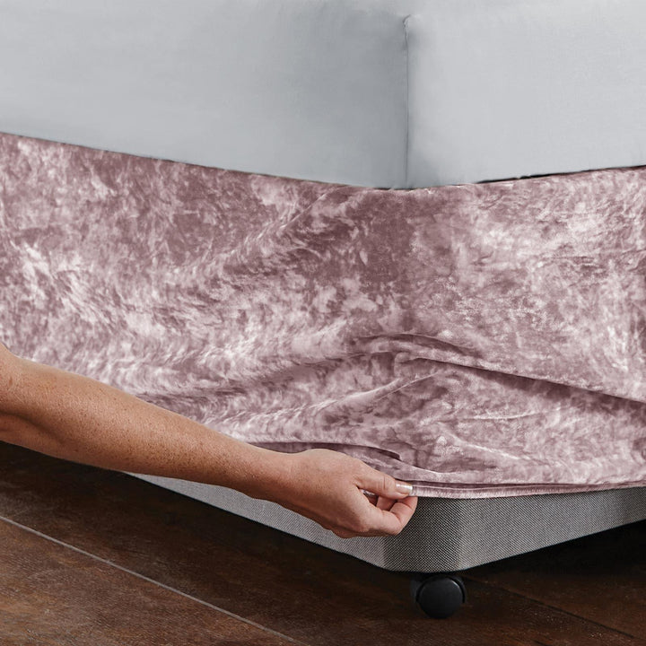 Crushed Velvet Divan Base Wraps Blush Pink -  - Ideal Textiles