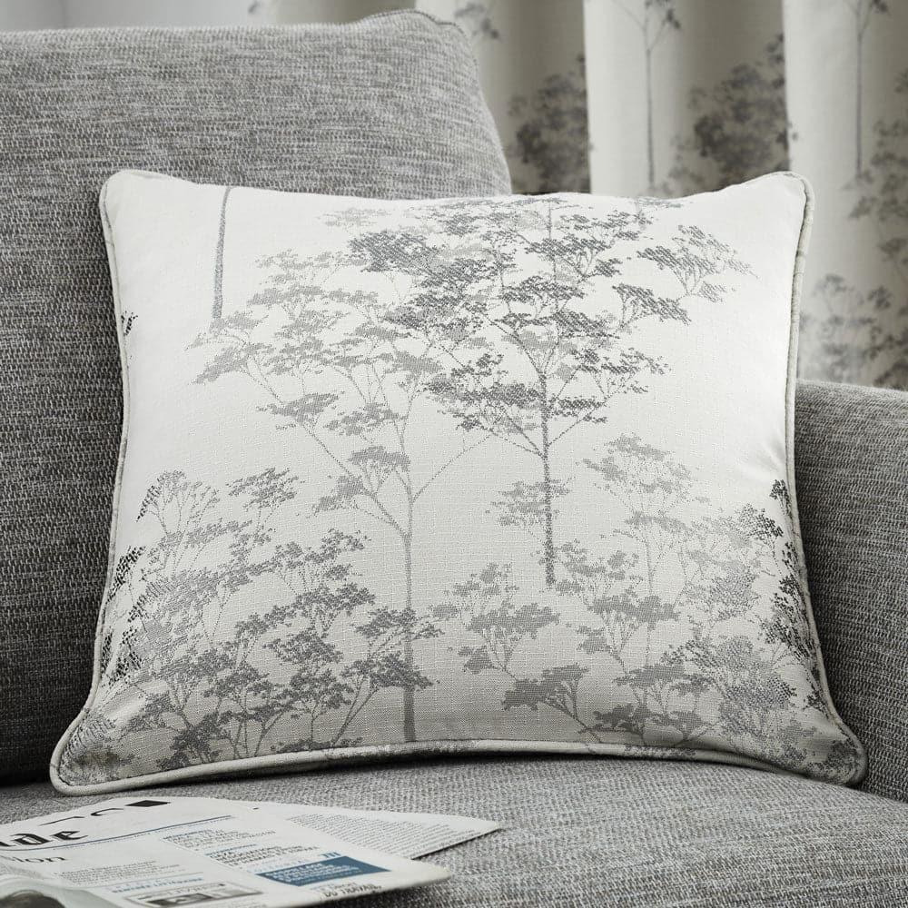 Curtina Elmwood Silver Cushion Cover 43cm x 43cm (17"x17") Cushion Cover Curtina