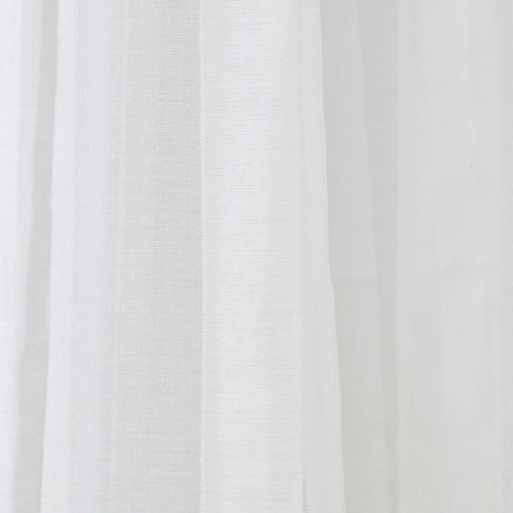 Aletta Tufted Stripe Voile Curtain Panel White -  - Ideal Textiles