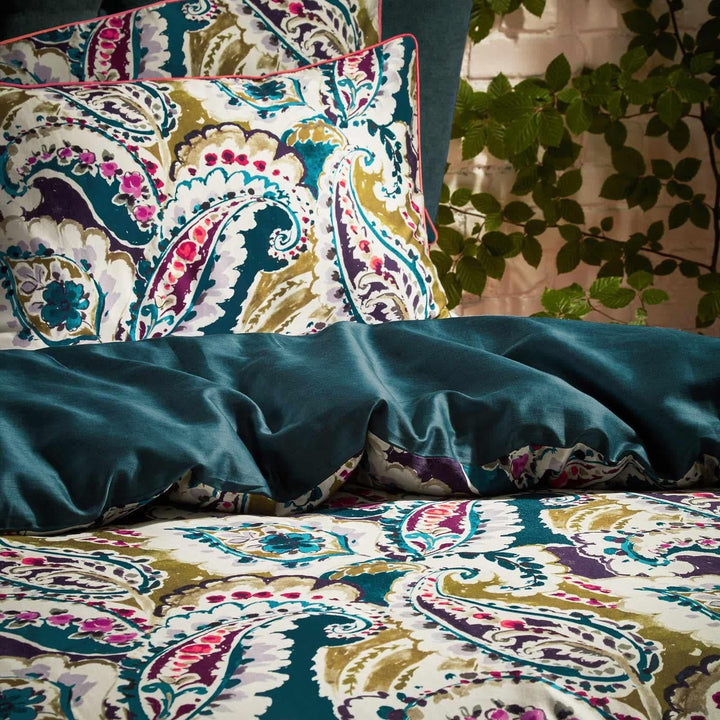 Aretha Paisley Print Cotton Sateen Duvet Cover Set - Ideal
