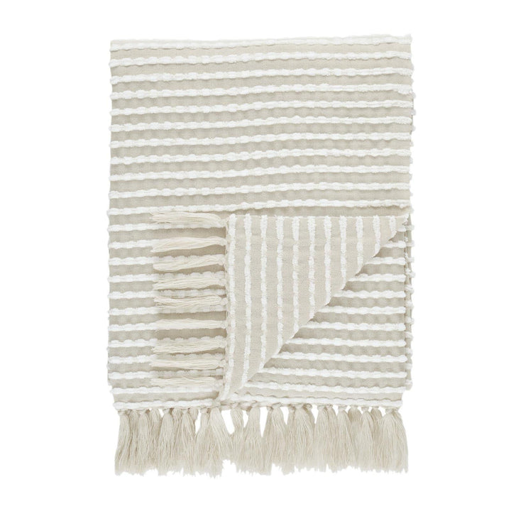 Stab Stitch Tufted Natural Throw - Ideal