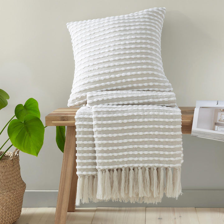 Stab Stitch Tufted Natural Throw - Ideal